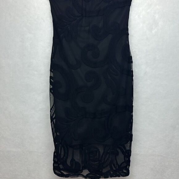 Halter V-neck backless Velvet Black Dress Sz Small - Picture 7 of 11